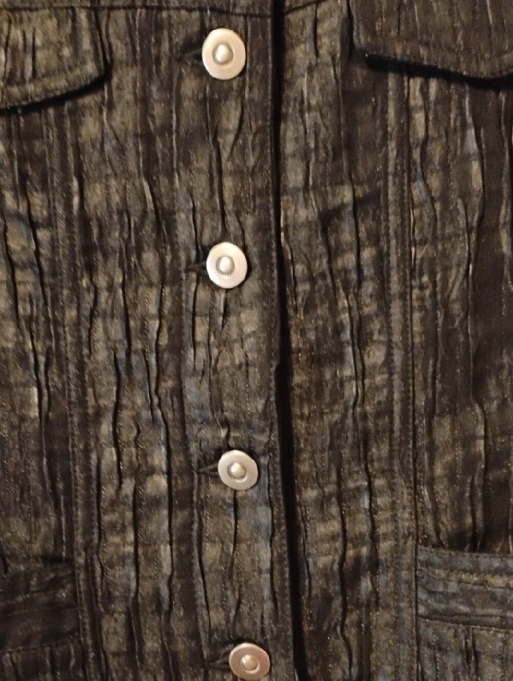 Women's Size Large Ruby Rd. Black Textured Button-Front - Picture 6 of 9